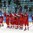 GANGNEUNG, SOUTH KOREA - FEBRUARY 21: Czech Republic players salute the crowd at Gangneung Hockey Centre after a 3-2 quarterfinal round shoot-out win against the U.S. at the PyeongChang 2018 Olympic Winter Games. (Photo by Andre Ringuette/HHOF-IIHF Images)

